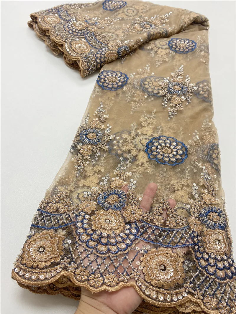 

PGC французский в нигерийском стиле ручной работы из бисера тюль кружева ткань 2021 высокое качество кружева АФРИКАНСКАЯ кружевная ткань для с...