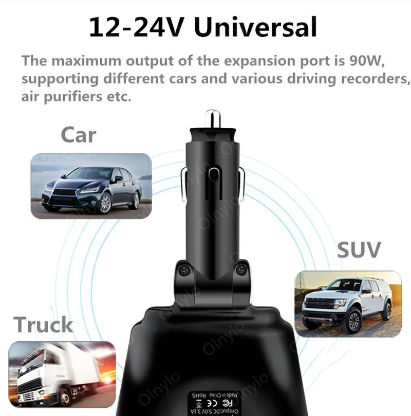 

3.1A Car Charger Dual USB Chargers For iPhone Huawei Samsung Car Cigarette Lighter Socket Splitter Plug Accessory Fast Charging