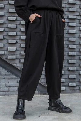 Шаровары с узкой талией повседневные широкие брюки большого размера в стиле