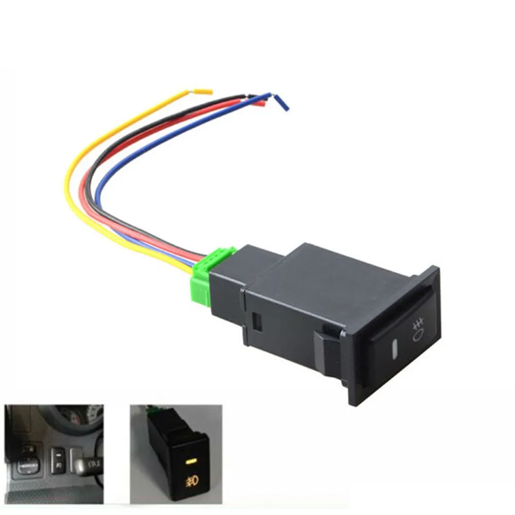 

Car Accessories Push Switch Button 12V LED Fog Light ON-OFF 0.87 X 1.28 X 1.96 In Plastic For Toyota Tacoma Tundra Land Cruiser