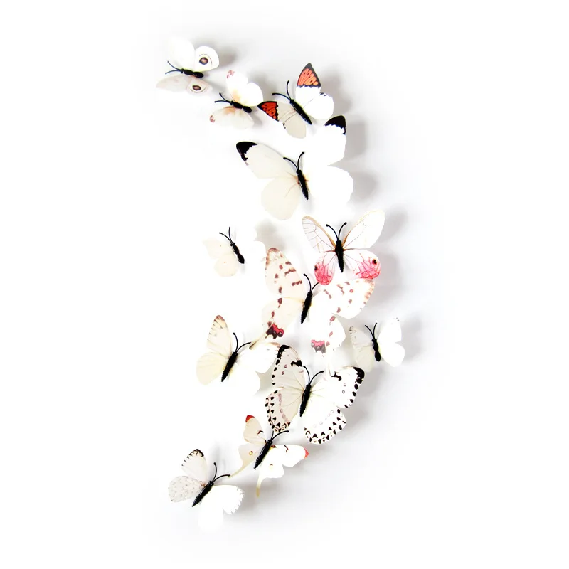 12 шт. 3D наклейки на стену из ПВХ с бабочками | Дом и сад