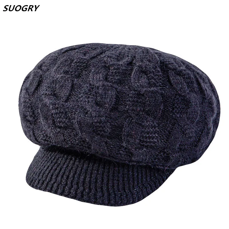 Осенне зимняя шапка женская Толстая теплая из кроличьего меха Женская флисовая