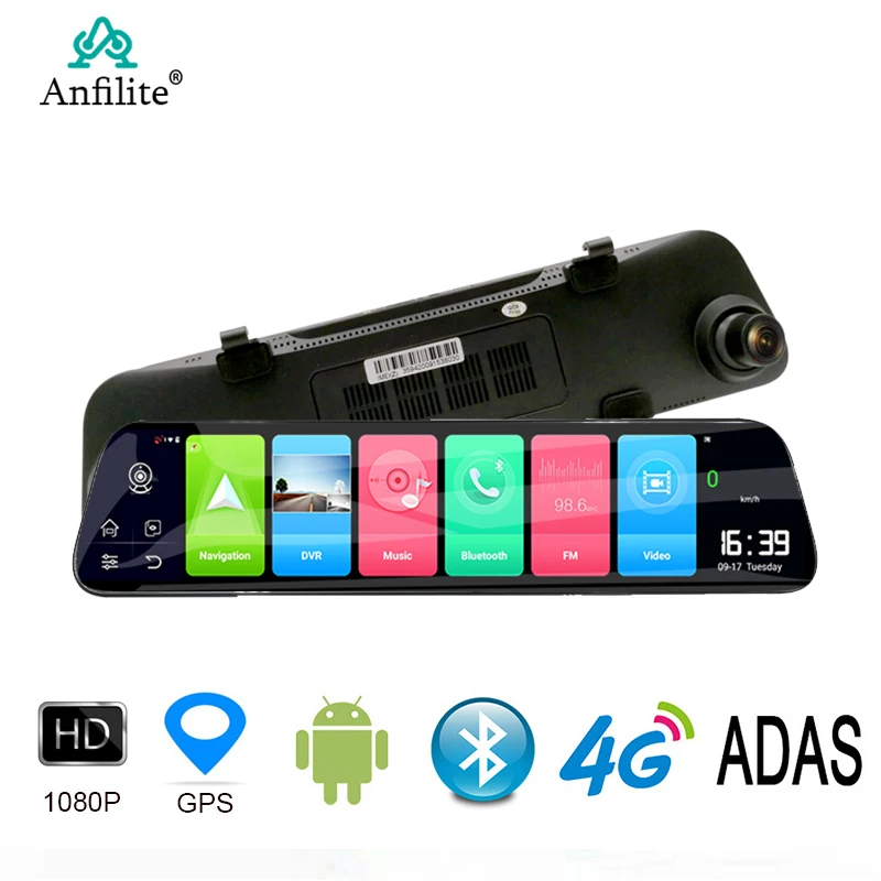 Автомобильный видеорегистратор Anfilite 12 дюймов 4G Android 8 1 GPS навигация 2 Гб ОЗУ 32 ПЗУ