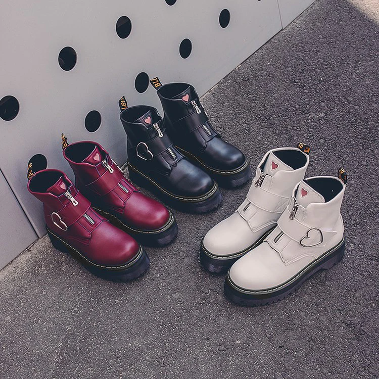 Love Botas/женские зимние ботильоны в байкерском стиле женская обувь на танкетке с