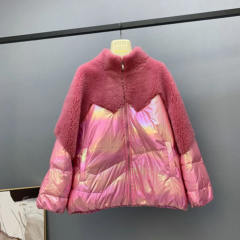 Зимняя куртка женская 2019 новая белая пуховик Женская пуховая из овечьей шерсти