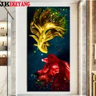 Алмазная 5D картина большого размера сделай сам, полная вышивка золотыми рыбками, мозаика для вышивки крестиком, Y4480