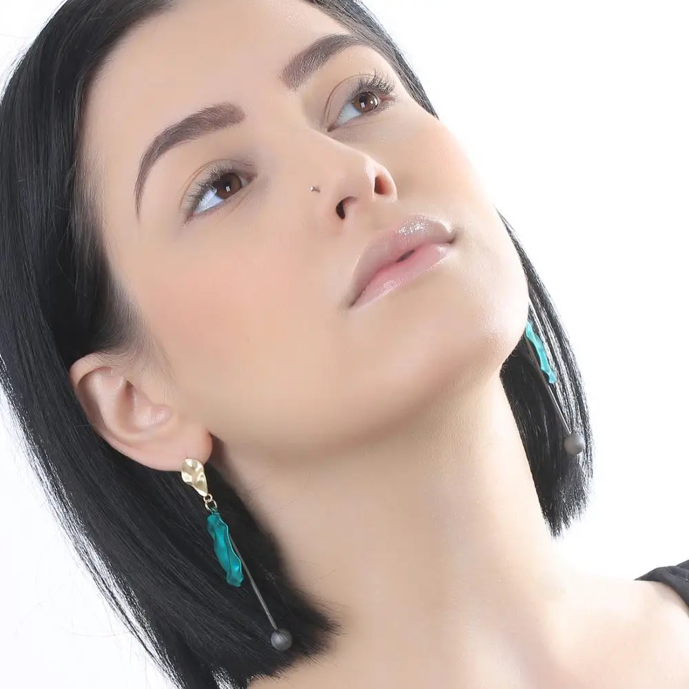 Женские Висячие серьги Neoglory Длинные овальные с эмалью корейский дизайн модные