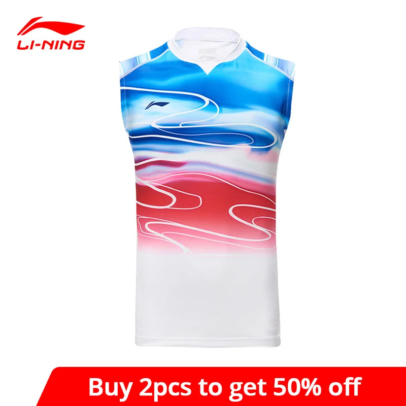 Мужская майка для бадминтона Li Ning дышащий спортивный топ без рукавов подкладка li