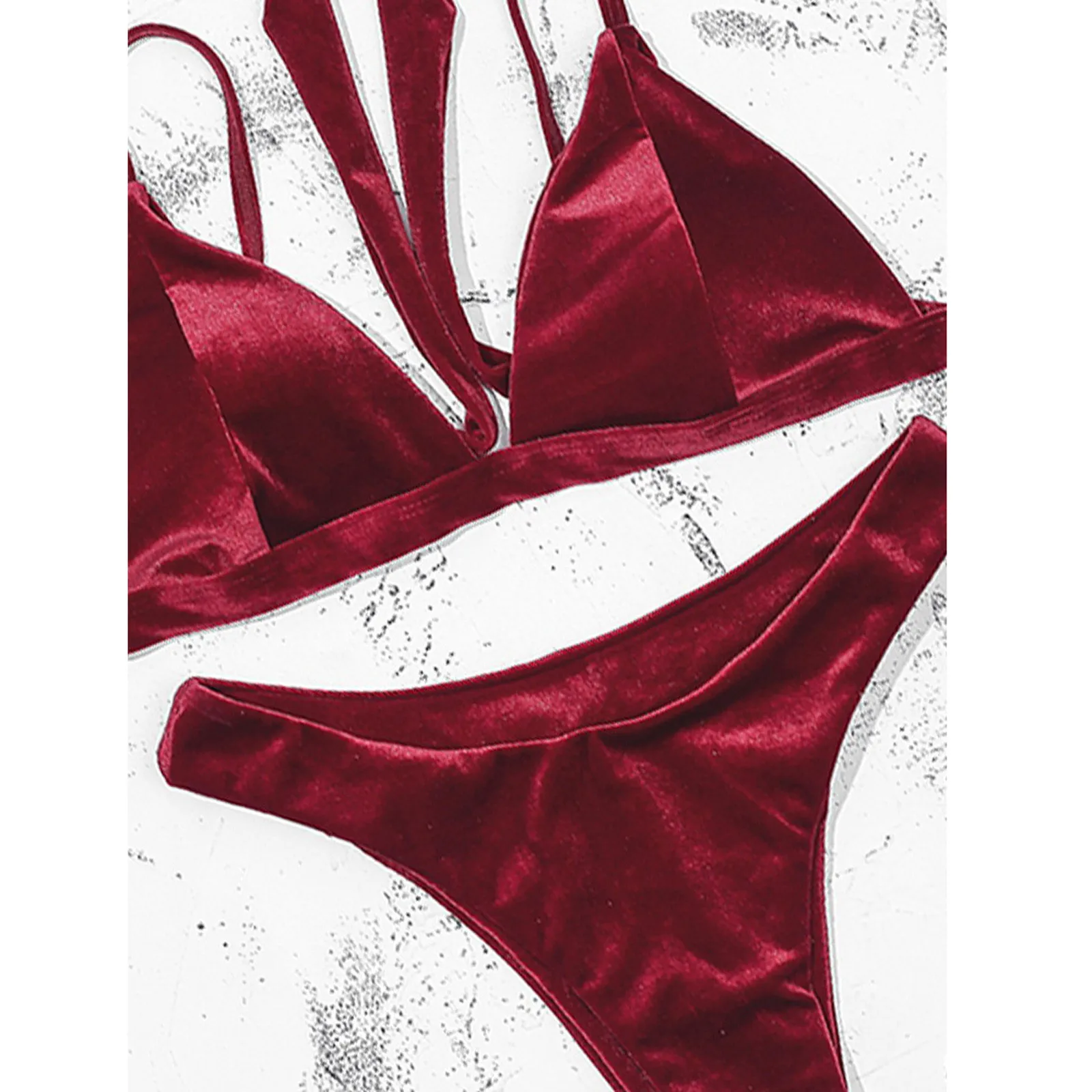 

Women Swimwear Contrast Panel Solid Color Sexy 2-piece Bikini Set Swimsuit Push-up Beachwear Fashion Swimsuit Female 2021