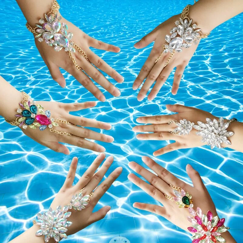 Богемный Роскошный Кристалл Стразы драгоценный камень цветок подвеска браслет