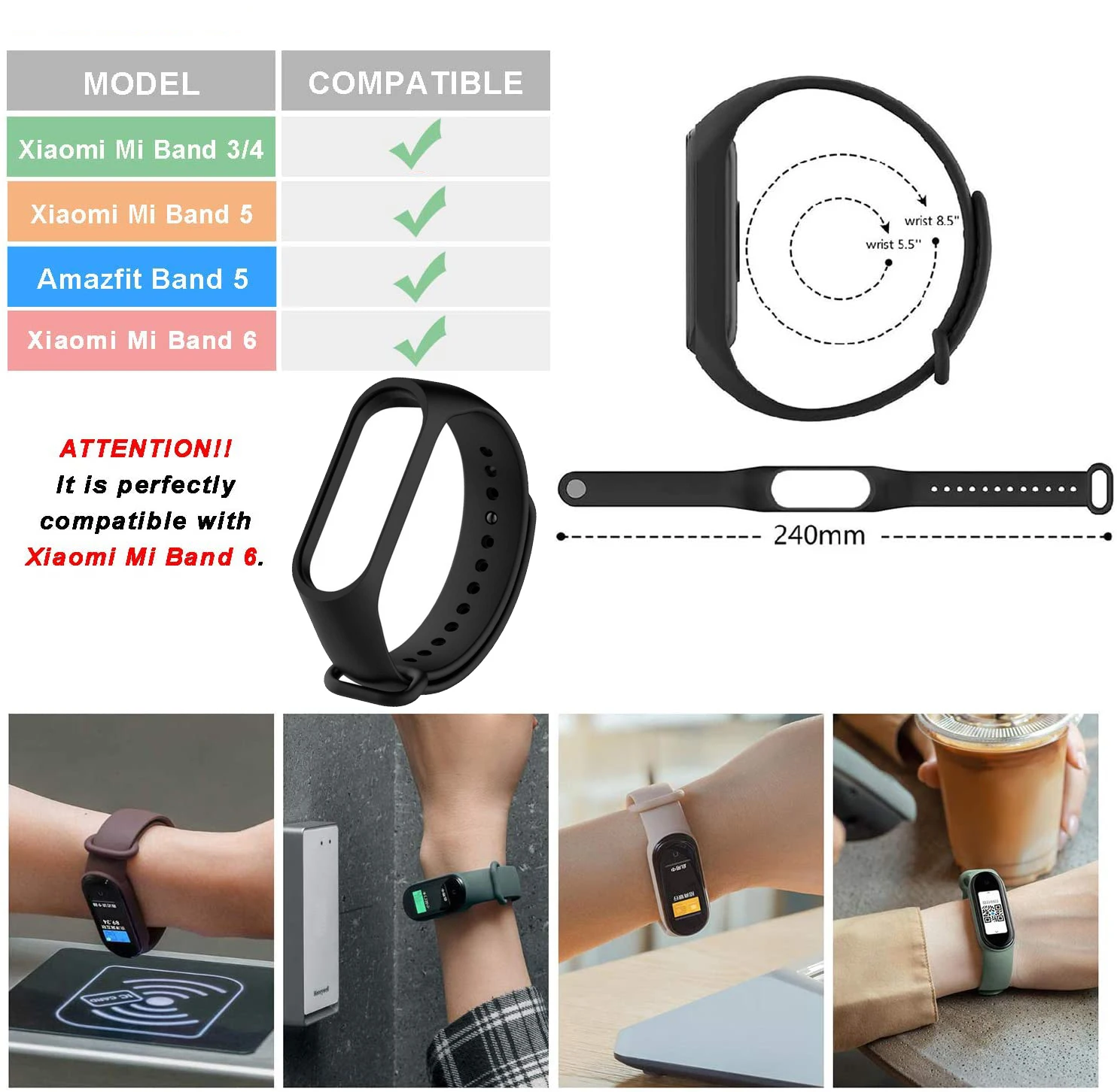 Strap for Mi Band 7 6 5 4 3 Bracelet Xiaomi Mi Band 5 4 Strap Silicone Sport Watchband for Wristband 7 6 3 Replacement Wristband