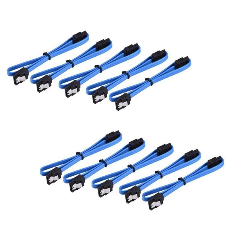 

10 Pieces of Sata3.0 Solid State Drive Serial Port Data Cable with Lock Sata Cable 3.0 Data Cable Series 6Gb/S 40cm
