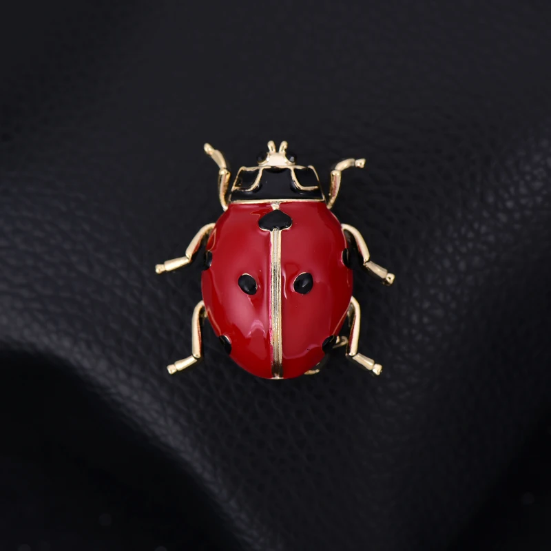 

Fashion Animal Red Bee Brooches Female Cute Insect Beetle Corsage Seven-star Ladybug Pin Suit Collar Brooch Accessories
