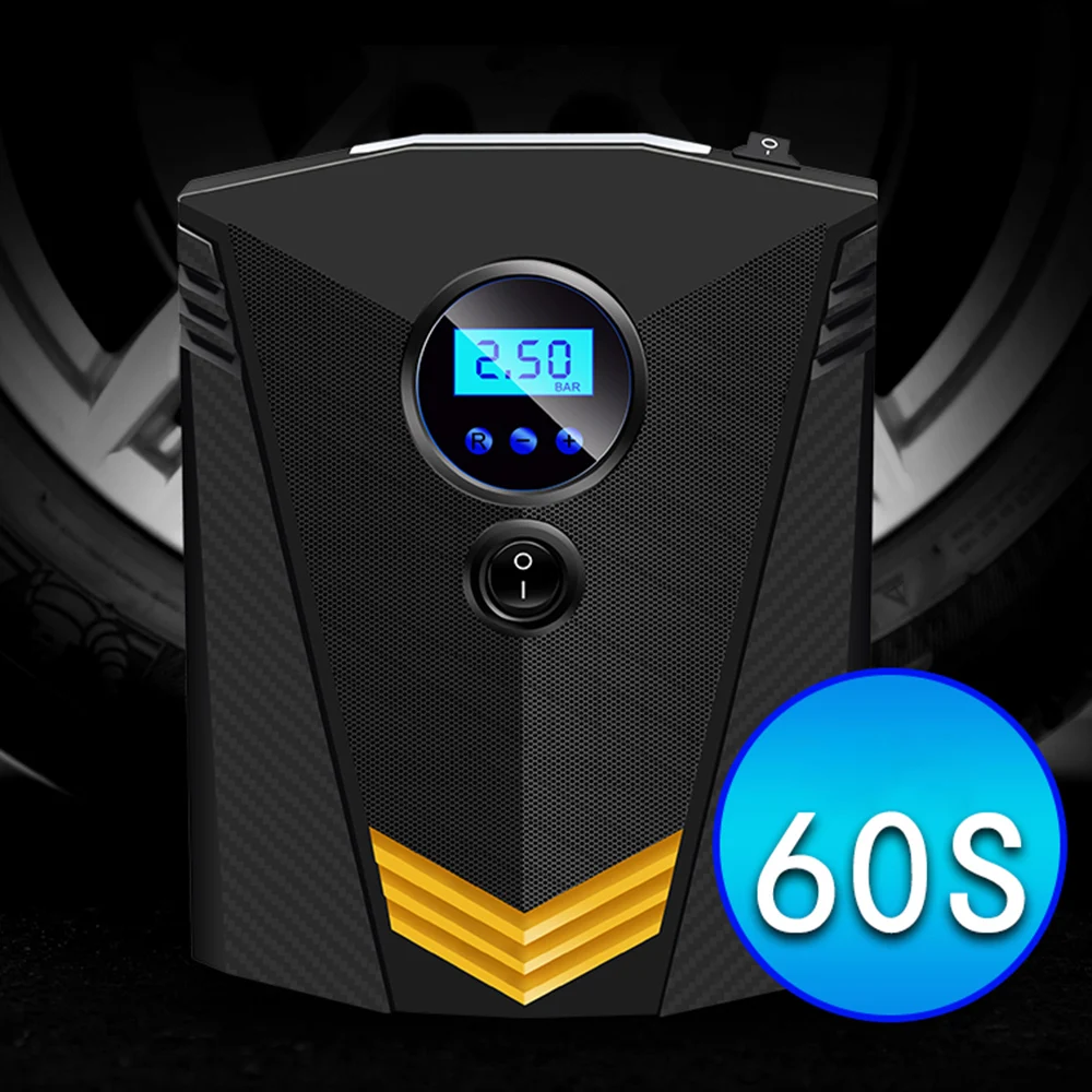 Автомобильный насос для шин электрический воздушный с цифровым экраном
