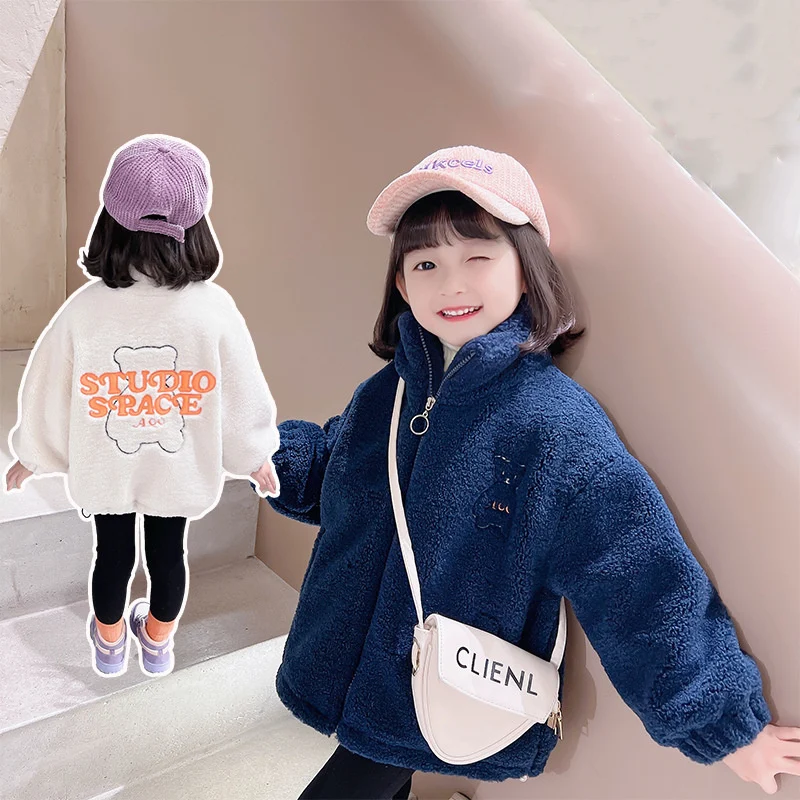 

Girls Baby's Kids Coat Jacket Outwear 2022 Fashion Thicken Spring Autumn Cotton Outdoor Teenagers Overcoat Top With Pocket Child