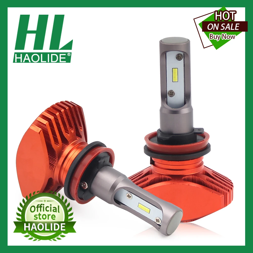 /HL 2 шт. безвентиляторный мини H7 светодиодный головной светильник s лампы H1 H4 H11
