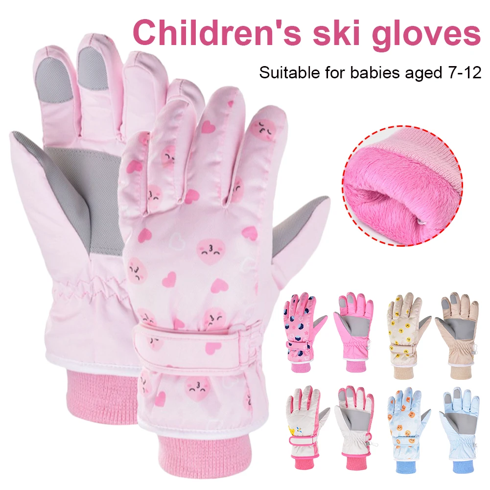 

Children Gloves Winter Warm Skiing Snowboarding Gloves Windproof Thermal Lining Waterproof Sports Riding Cycling for Boys Girls