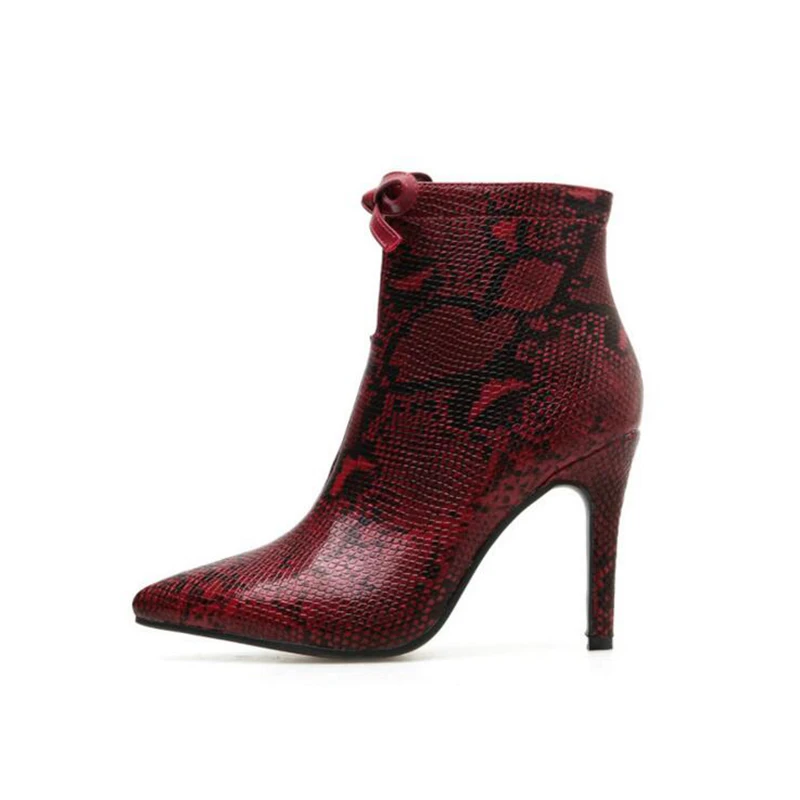 Женские ботильоны на молнии сбоку с острым носком высоком каблуке | Обувь