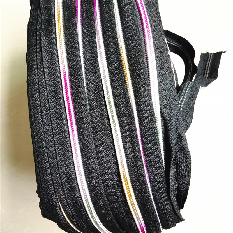 

5 Meters Long Colorful Teeth 10 Pcs slider Nylon Sewing DIY 5# Teeth Liner Colored Nylon Zipper