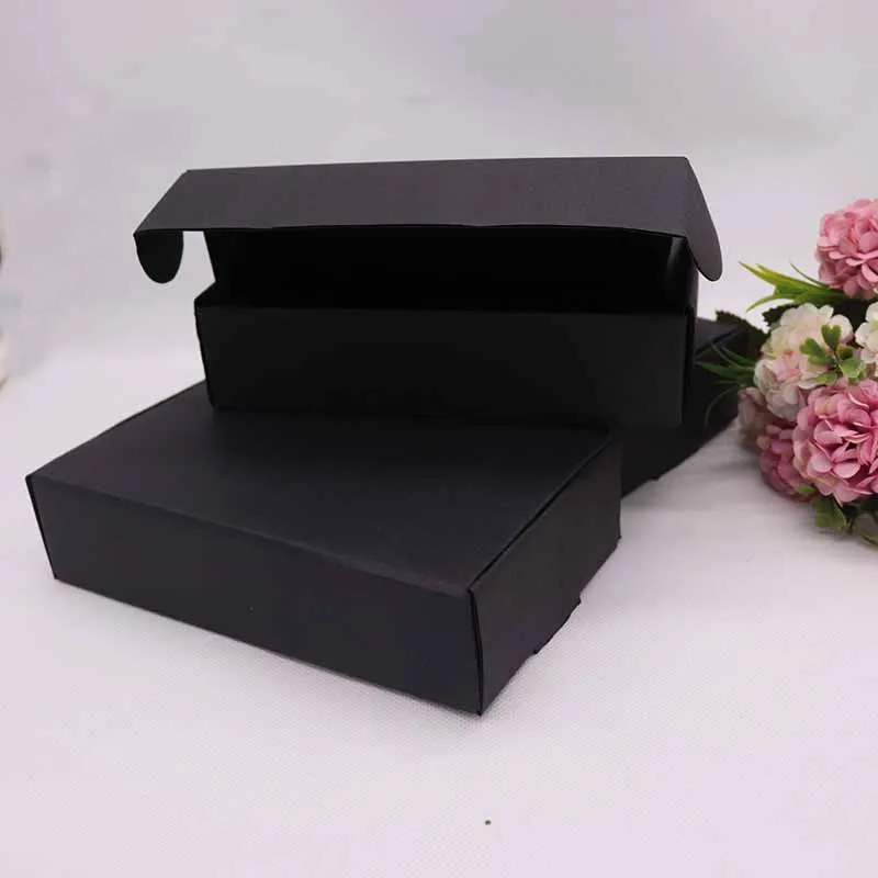 2019 1 шт. коробка из гофрированной бумаги DIY18.5x11x4.5cm черного цвета для свадебных