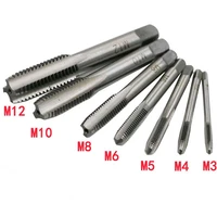 zk30 high quality 7pcsset bearing steel taper hss m3 m12 machine spiral point straight fluted screw thread hand tap drill