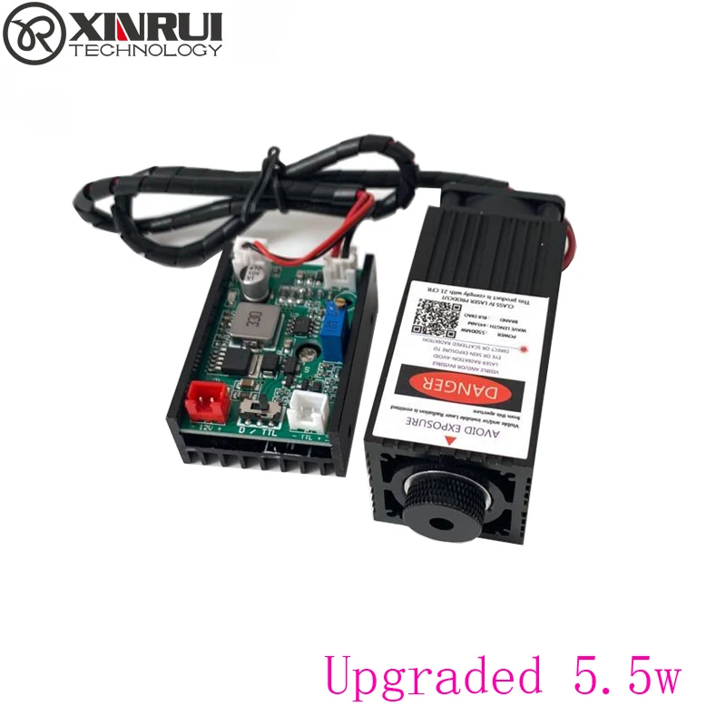 Обновленный лазерный модуль 5 Вт фокусировка 445нм Синяя лазерная трубка с ЧПУ для