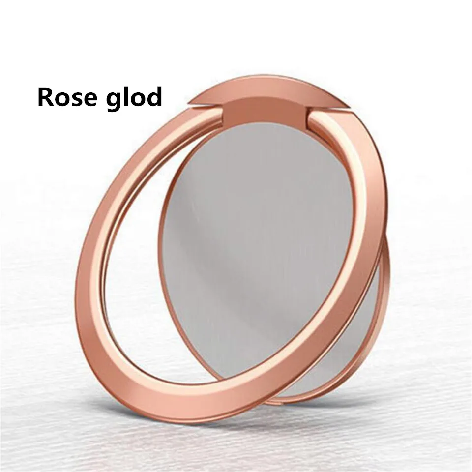 Rose Gold Роскошная металлическая розетка для мобильного телефона держатель Универсальный 360 градусов поворотный штифт кольцо держатель магнитный автомобильный кронштейн Подставка аксессуары - Цвет: Rose Gold