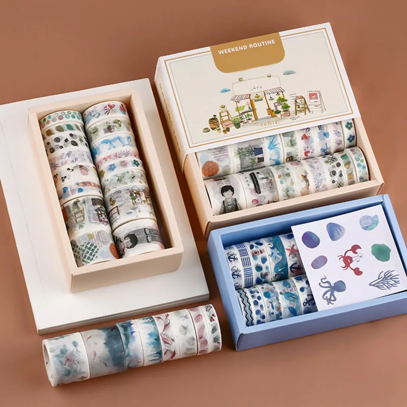 

16 Rolls + 8 Stickers Sweet house Decorative Paper Tape Set Stationery Kawaii Scrapbooking Supplies Stickers