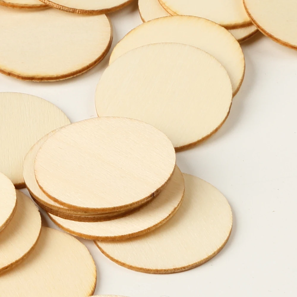 Круглые деревянные нарезанные Крашеные чипсы 50 шт. диски DIY домашнее украшение