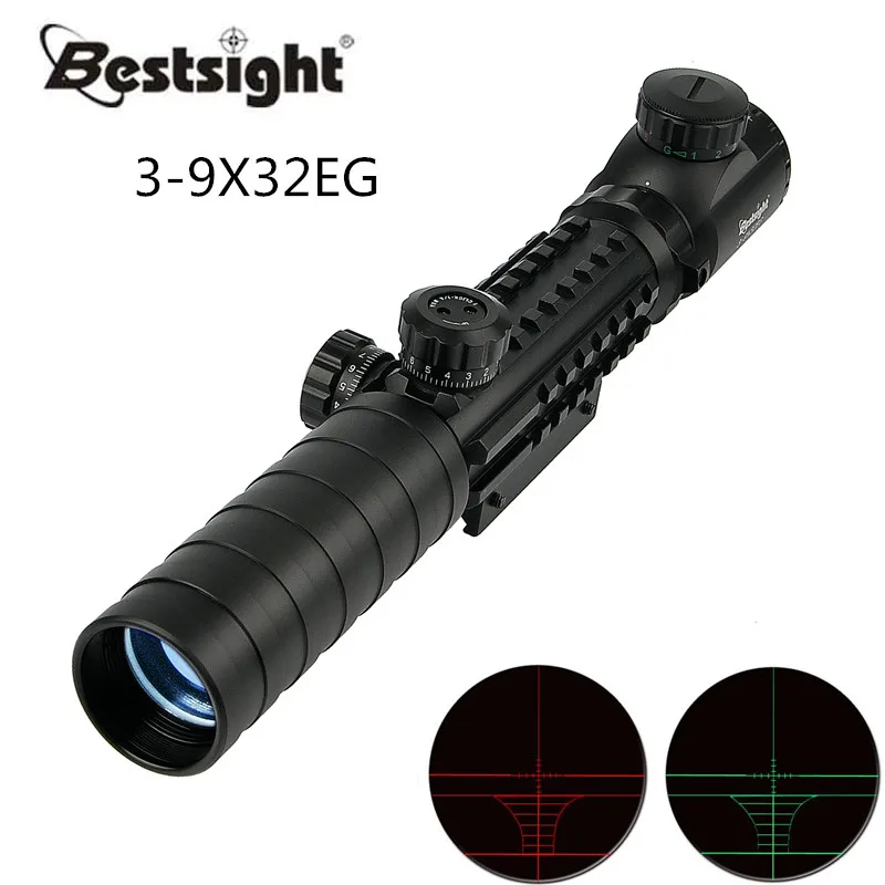 3-9x32EG тактический прицел красный и зеленый точка с подсветкой сетка оптический прицел страйкбол охотничьи прицелы с бесплатной крышкой объектива