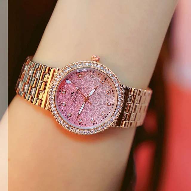 rose-gold Женские часы известных роскошных брендов креативные бриллиантовые Наручные часы из нержавеющей стали женские дизайнерские кварцевые женские часы - Цвет: rose-gold