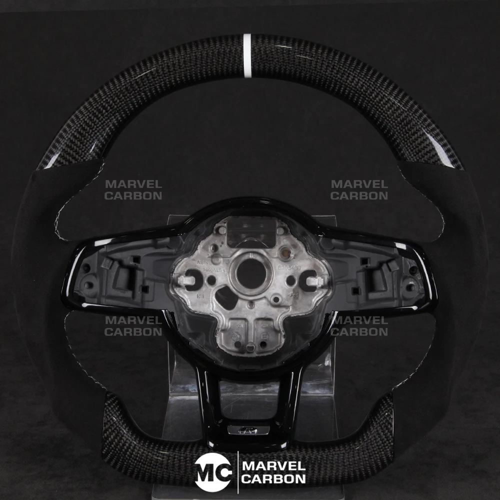 

100% REAL CARBON FIBER STEERING WHEEL COMPATIBLE WITH VW GTI