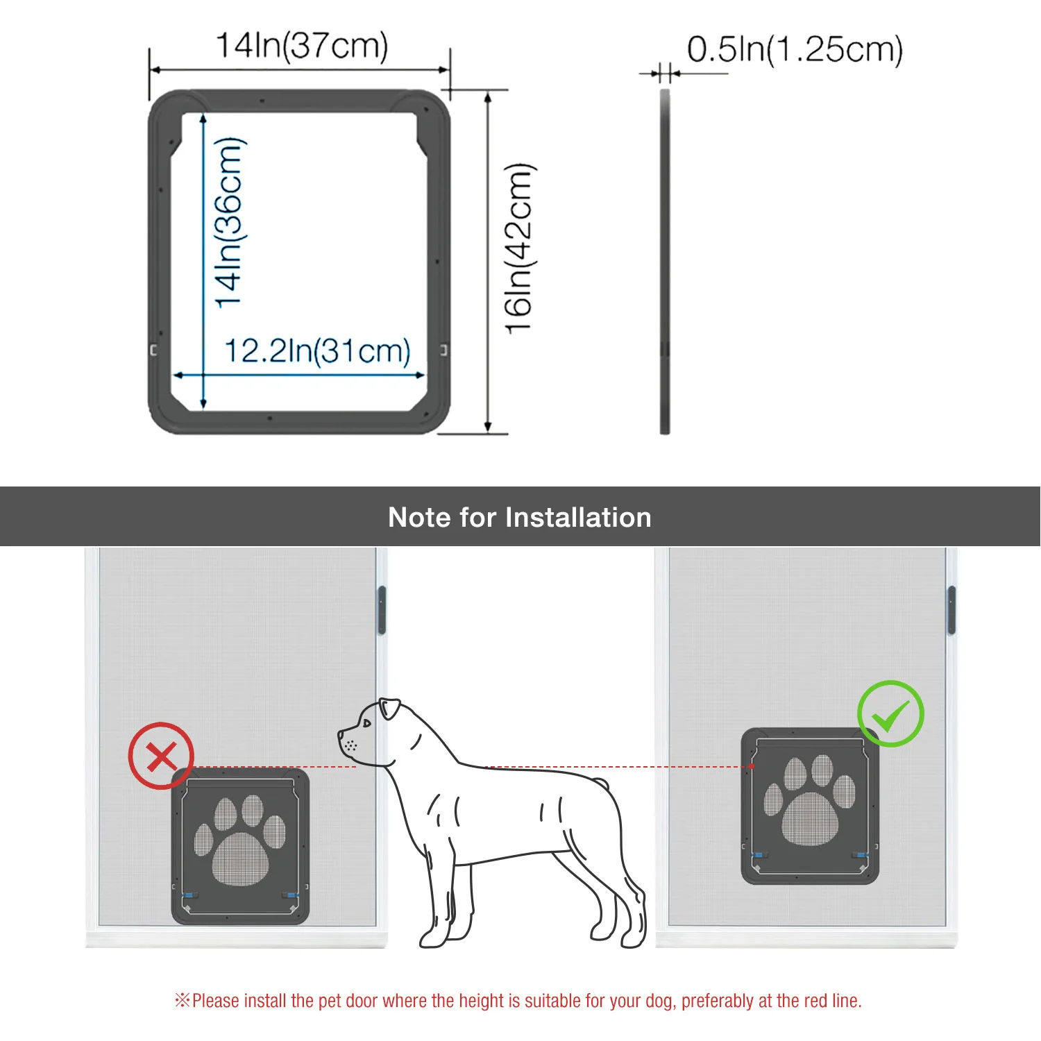 

Pet products new dog paw print door bite prevention medium and large dog dog screen door cat dog door