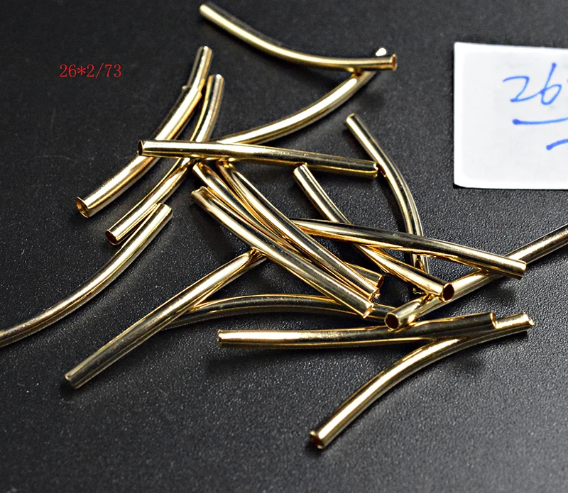 FLTMRH 35 шт. 26*2 мм отверстия золото/родиевый/серебристый медный Гладкий изогнутый