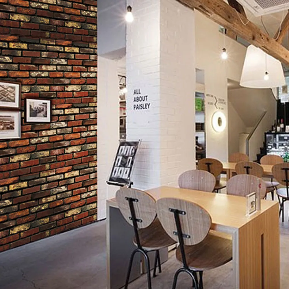 Hot Sale 3D Wallpaper DIY Wall Stickers Decor Embossed Brick Stone Room House Rustic Self-adhesive Poster | Дом и сад