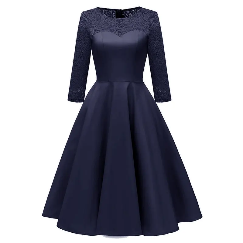 

Women's Full Dress Gorgeous Big Swing Long Sleeve Lace Party Dress