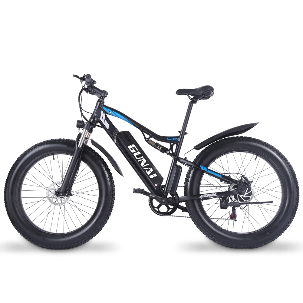 Bestellen GUNAI Elektrische Fahrrad 26'' 4,0 Fett Reifen Berg E-Bike 1000W 48V Mit Abnehmbare 17AH Lithium-ionen Batterie