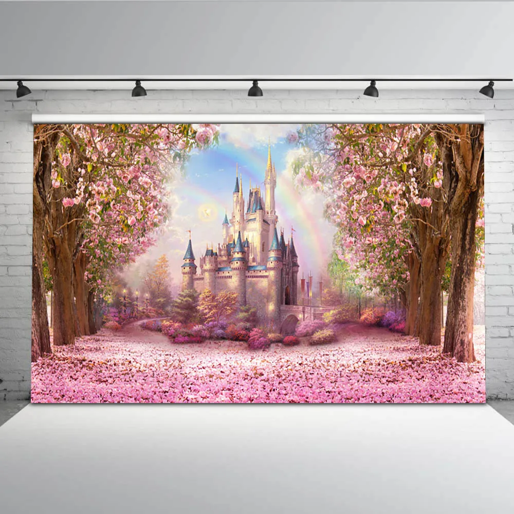 Фото Вишневый Розовый фон для фотосъемки с изображением весенних - купить