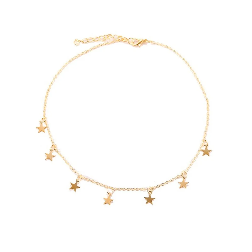 

Star Necklace for Women 2021 Trend Aesthetic Simple Collar Accessories Stainless Steel Jewelry Fashion Choker Gift Wholesale