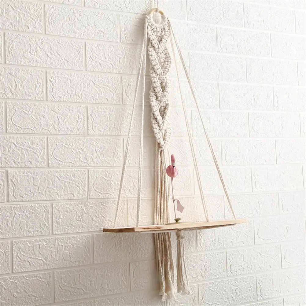 

Wall Hanging Tapestry Plant Shelf Macrame Tapestry Wall Art Hand-made Dyed Tapestry Bohemia Tassel Plant Hanger Home Decoration