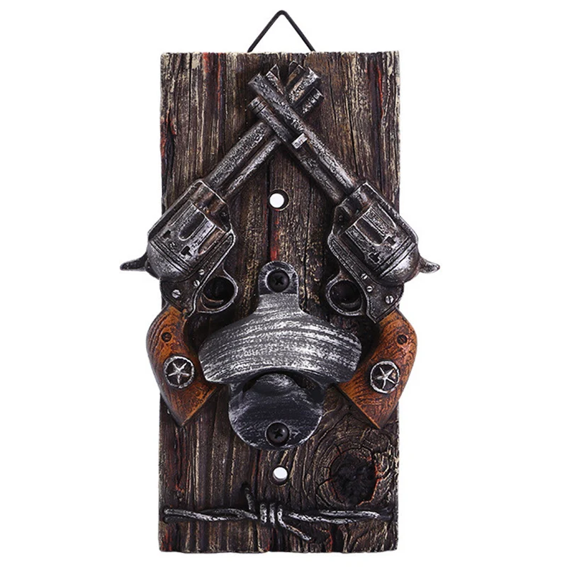 

Hot Sale 8 Inch High Vintage Beer Opener Western Bar Wall Decor Bottle Opener Decoration Wall Hanger Can Opener Creative Gift