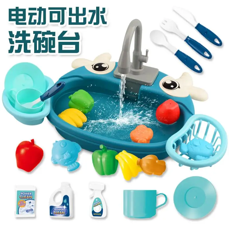 

Имитация кухонной раковины, игрушки с циркулирующей водой, электрическая раковина для раннего детства, игрушки для родителей и детей для де...