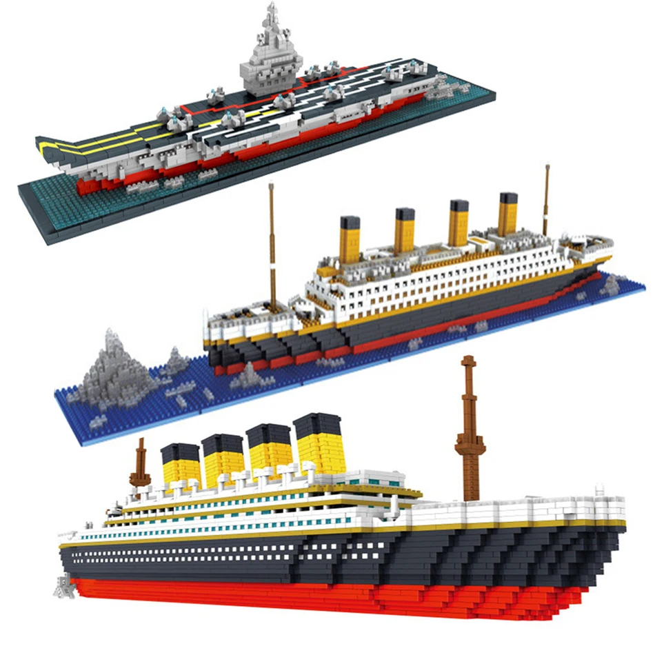 

3800pcs Titanic Ship 3D Model Building Blocks Warship Boat Diy Small Diamond Micro Bricks Educational Toys for Kids