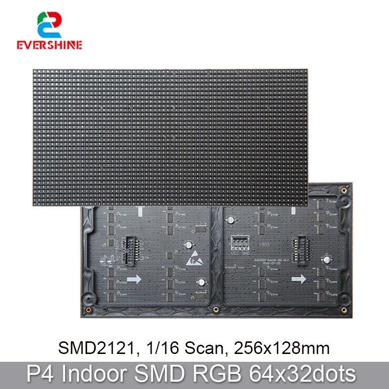 

Free Shipping Matrix P4 SMD Indoor 64x32dots RGB Full Color LED Module Video Wall Display Screen LED Sign 256x128mm