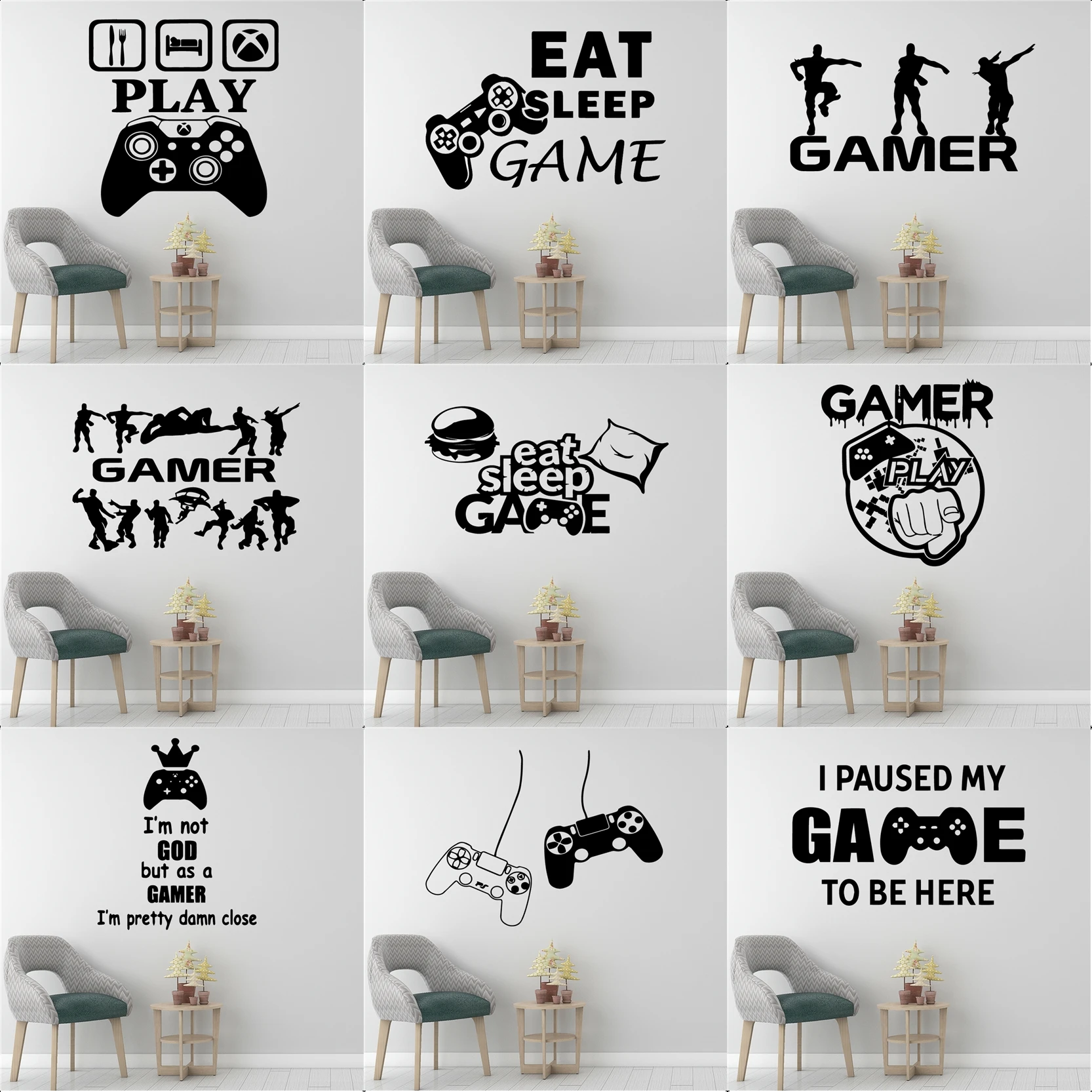 

Cartoon Game Wall Stickers Personalized Creative For Kids Rooms Decoration Accessories Wallpaper Sticker Murals Decal