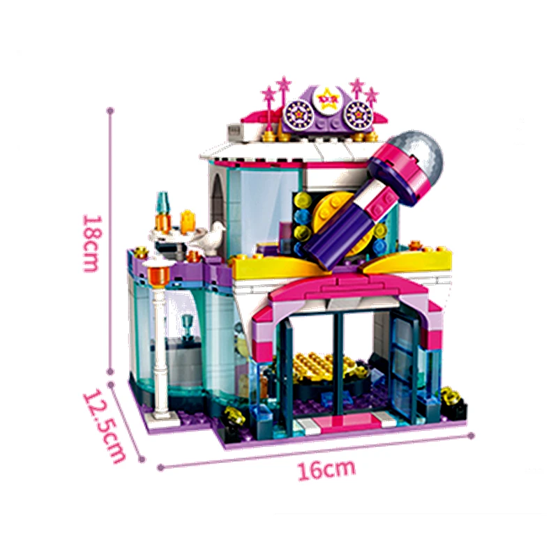 

ENLIGHTEN Girls City Friends Princess KTV Star Dream Stage Colorful Holidays Building Blocks Sets Kids Toys