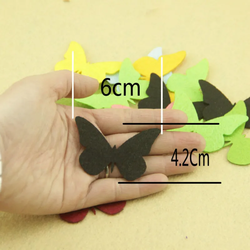Экологичная фетровая вставка бабочка из нетканого войлока 20 шт. для рукоделия