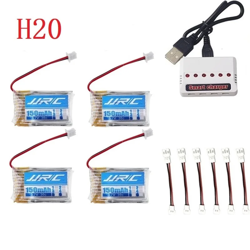 Светло-зеленый JJRC H20 Батарея 3,7 V 150 мАч для JJRC H20 Syma S8 M67 U839 Квадрокоптер с дистанционным управлением Запчасти 3,7 V Lipo Батарея+ 6-луночное 3,7 v зарядное устройство - Цвет: Светло-зеленый