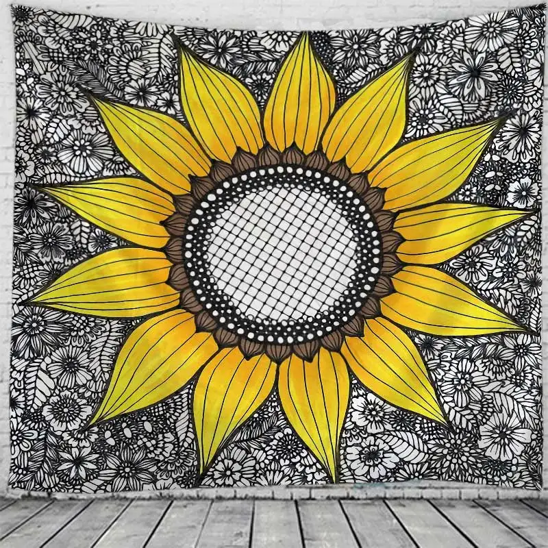 

Mandala Sunflower Wall Tapestry Tapestries Wall Hanging Flower Psychedelic Tapestry Wall Hanging Decor Halloween Deco