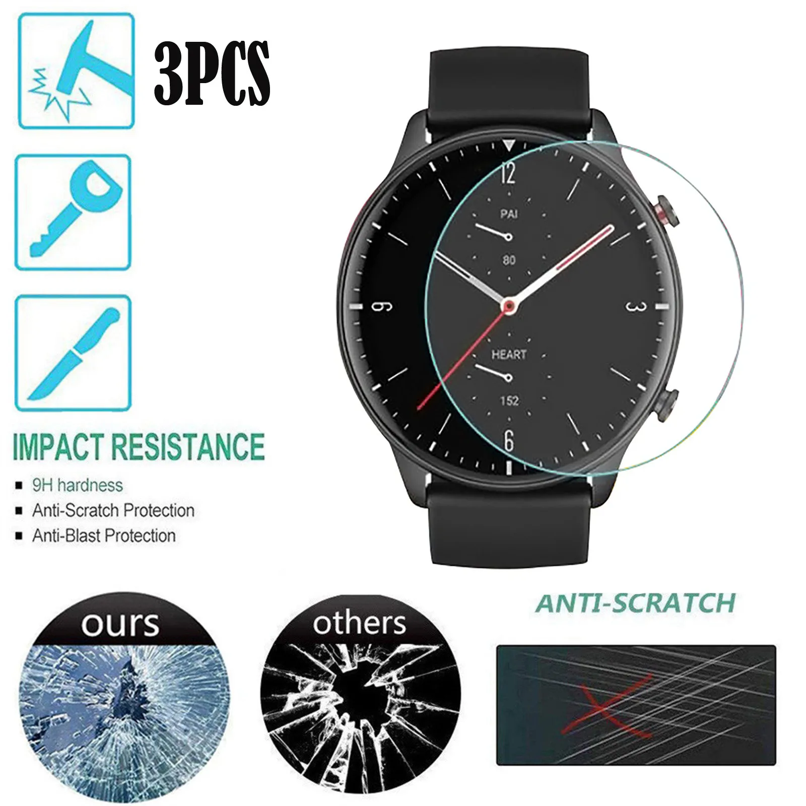 

HIPERDEAL(HIPERDEAL) Smart accessories Explosion-Proof Screen Protector Film Is Suitable For Huami Amazfit GTR2 Watches 2020
